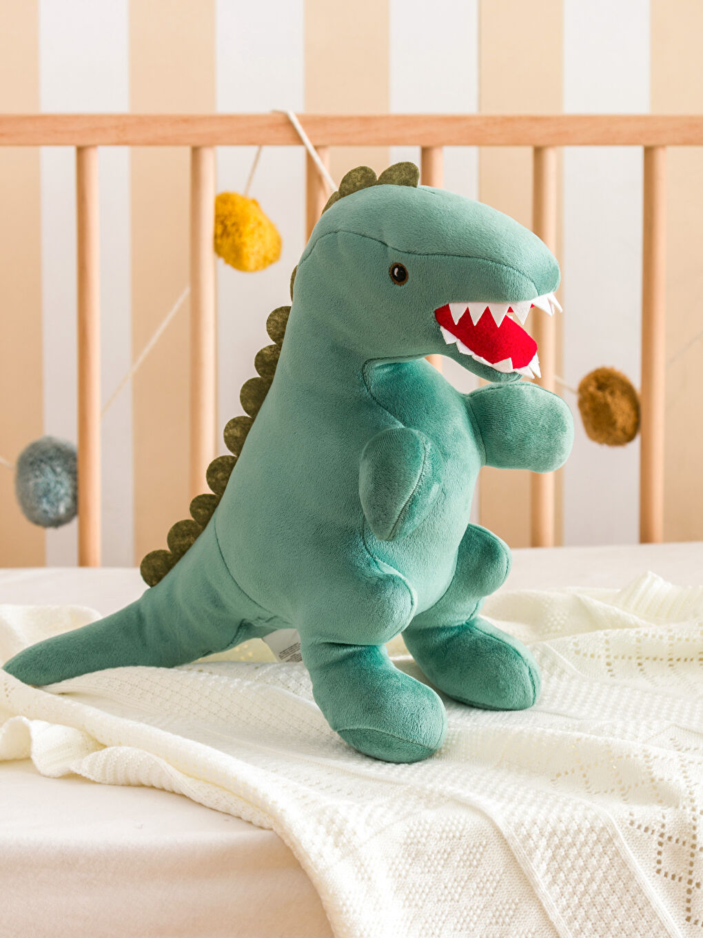 LCW HOME Haki Dinozor Figürlü Bebek Kırlent 37 Cm - 1