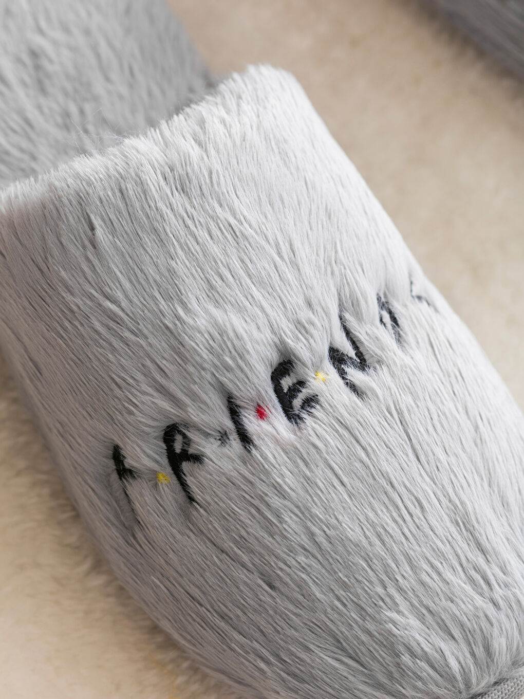 LCW HOME Friends Embroidered Plush Home Slippers -W48764Z8-S32