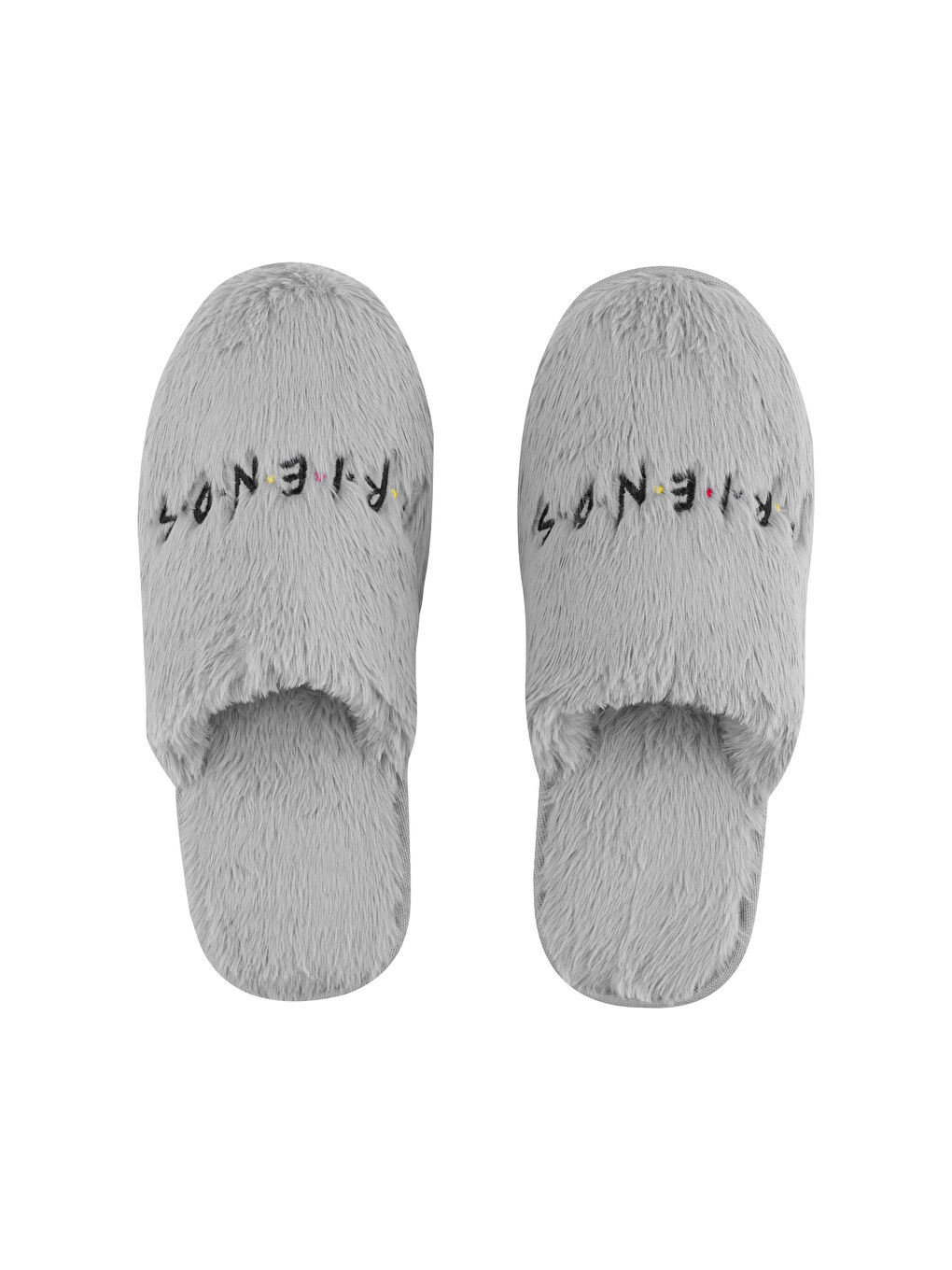 LCW HOME Friends Embroidered Plush Home Slippers -W48764Z8-S32