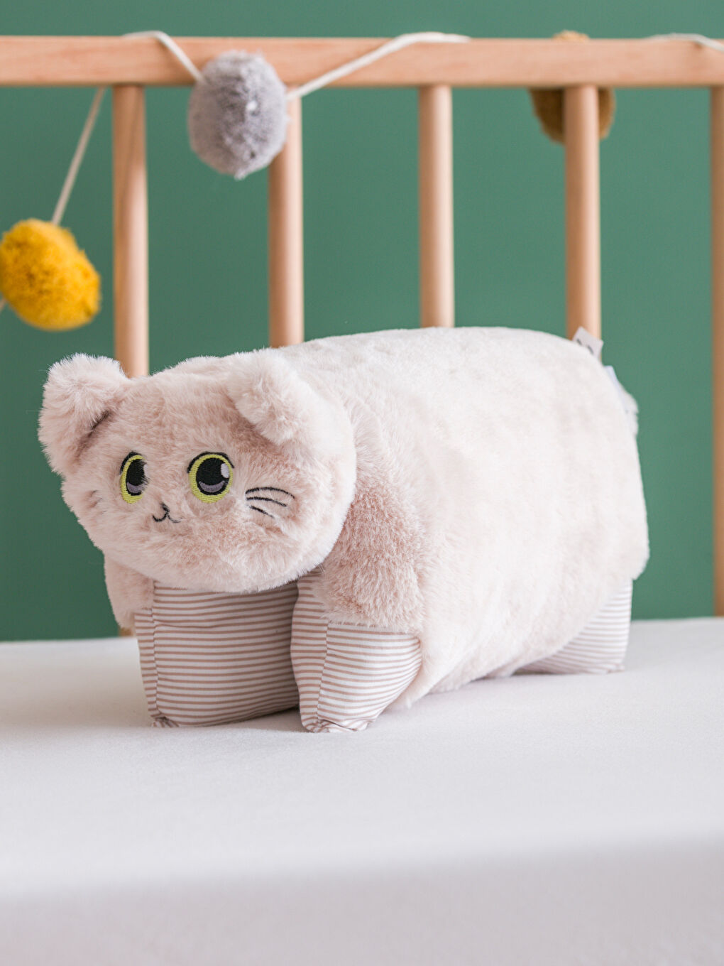 Cat Figured Plush Baby Cushion 28x40 cm -W48766Z1-TAS