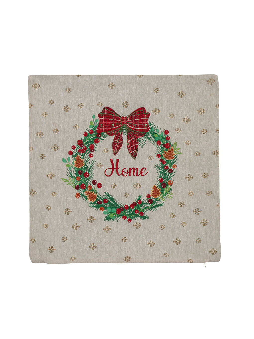 LCW HOME Karışık Baskılı Yılbaşı Temalı Kırlent Kılıfı 45x45 Cm - 4