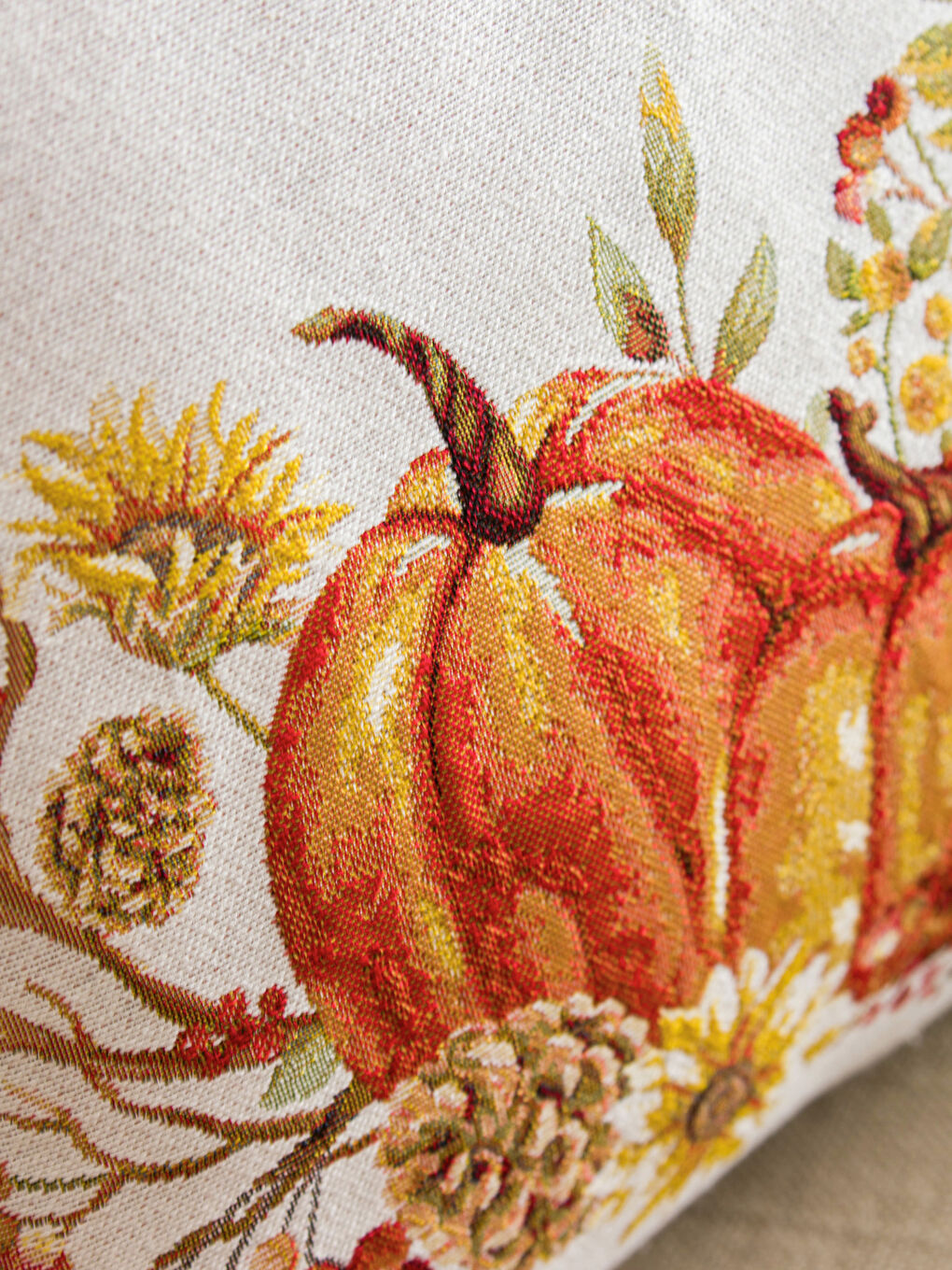 Karışık H12 Bal Kabağı Baskılı Kırlent Kılıfı 45x45 cm-2