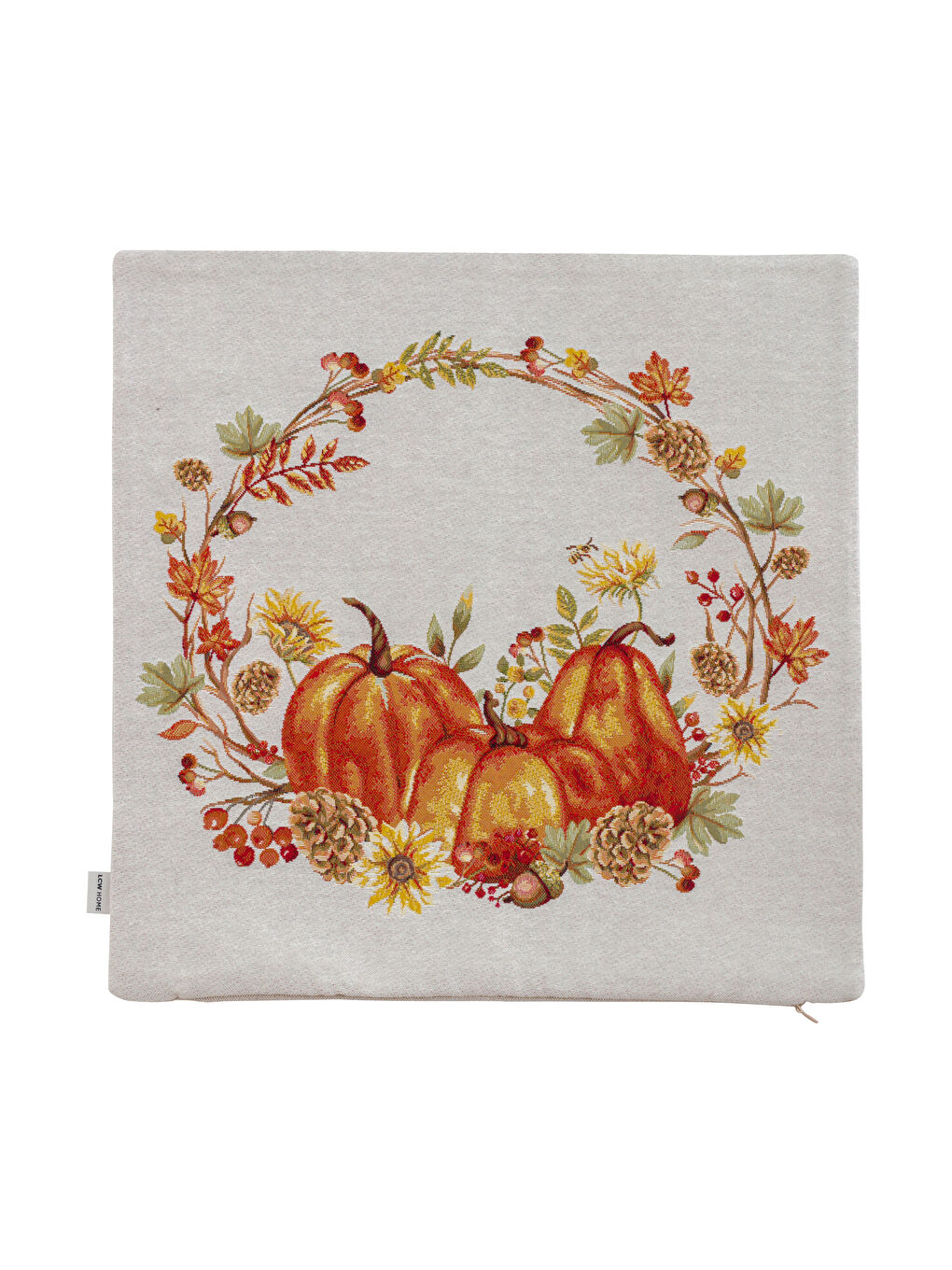 Karışık H12 Bal Kabağı Baskılı Kırlent Kılıfı 45x45 cm-4