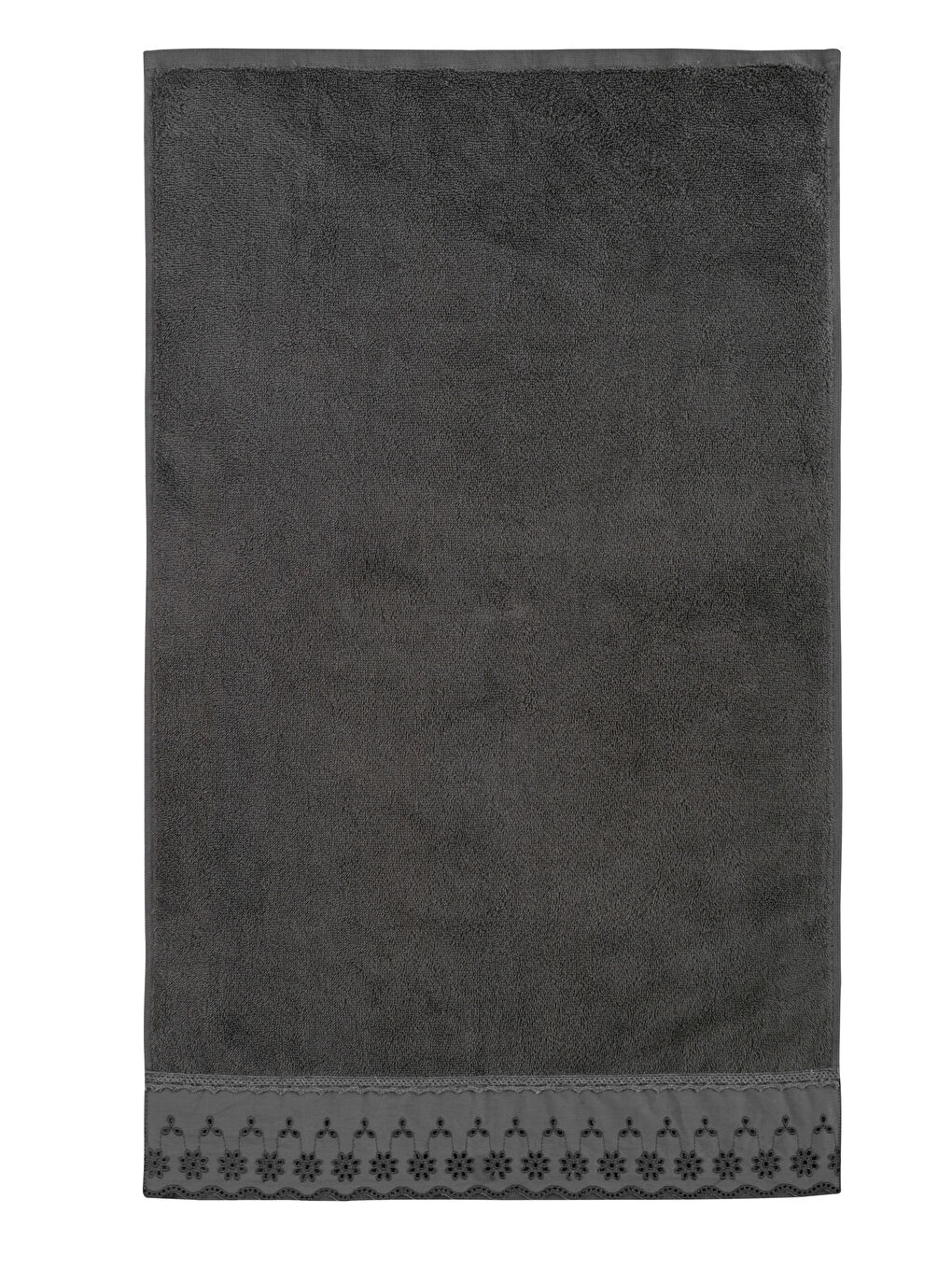 LCW HOME Koyu Gri Nakışlı Pamuklu Yüz Havlusu 50x80 Cm - 4