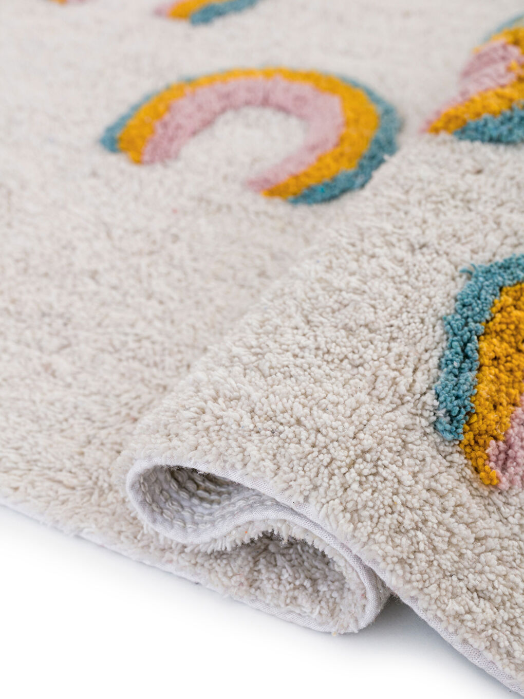 Ekru Gökkuşağı Desenli Banyo Paspası 50x80 cm-2