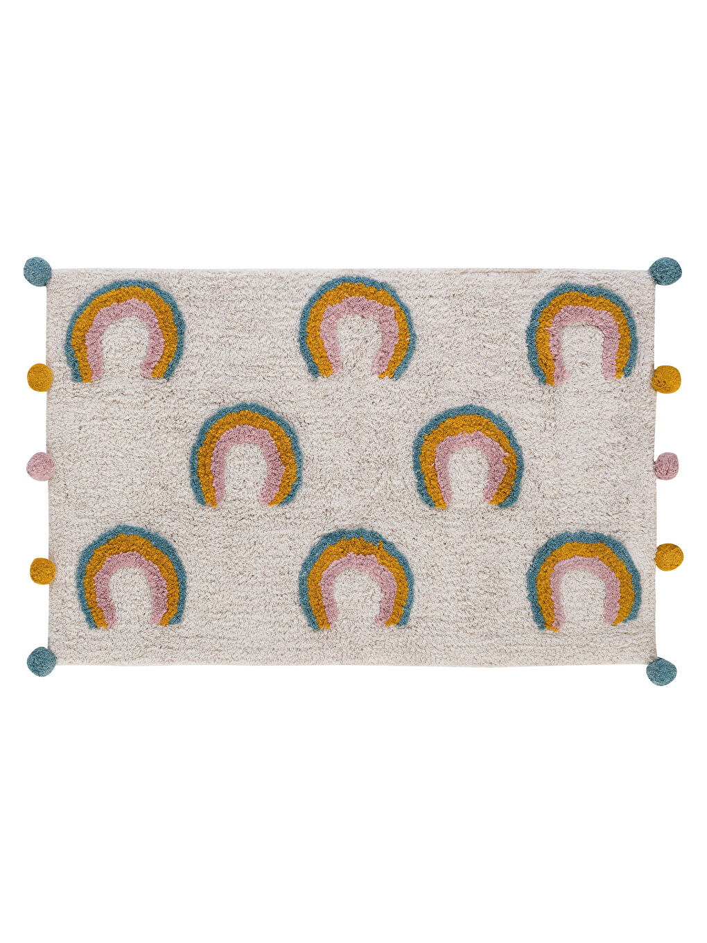 Ekru Gökkuşağı Desenli Banyo Paspası 50x80 cm-5