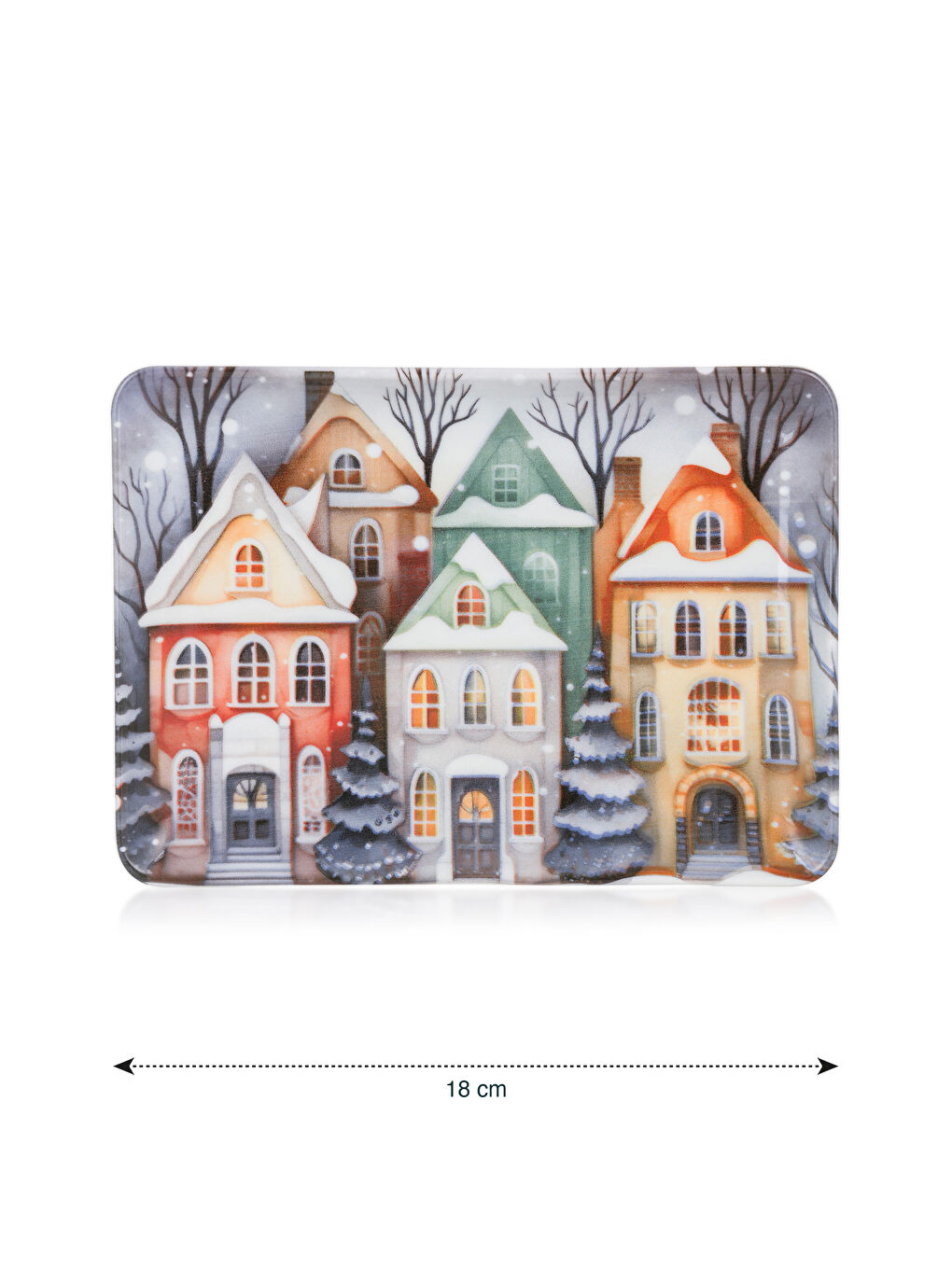 Karışık Baskılı Porselen Sunum Tabağı 2'li  18x13 cm-2