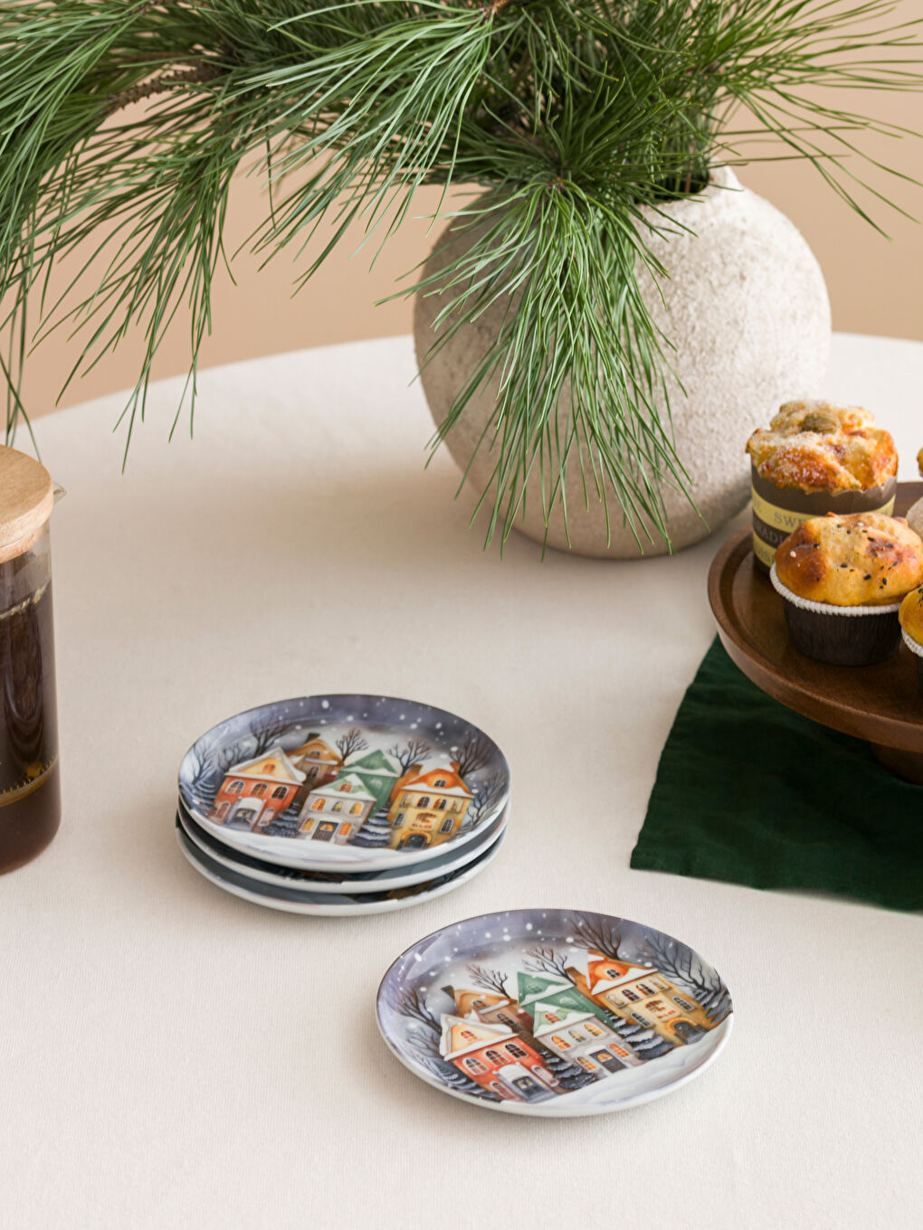 Karışık Baskılı Porselen Tabak 4'lü 15 cm