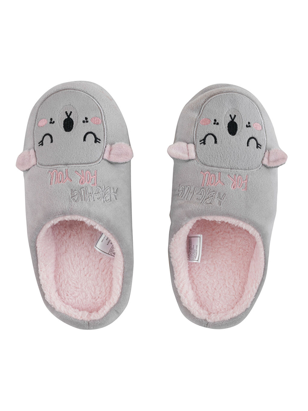 Papuci de casă pentru Femei Brodați cu Ursuleț de Pluș-5