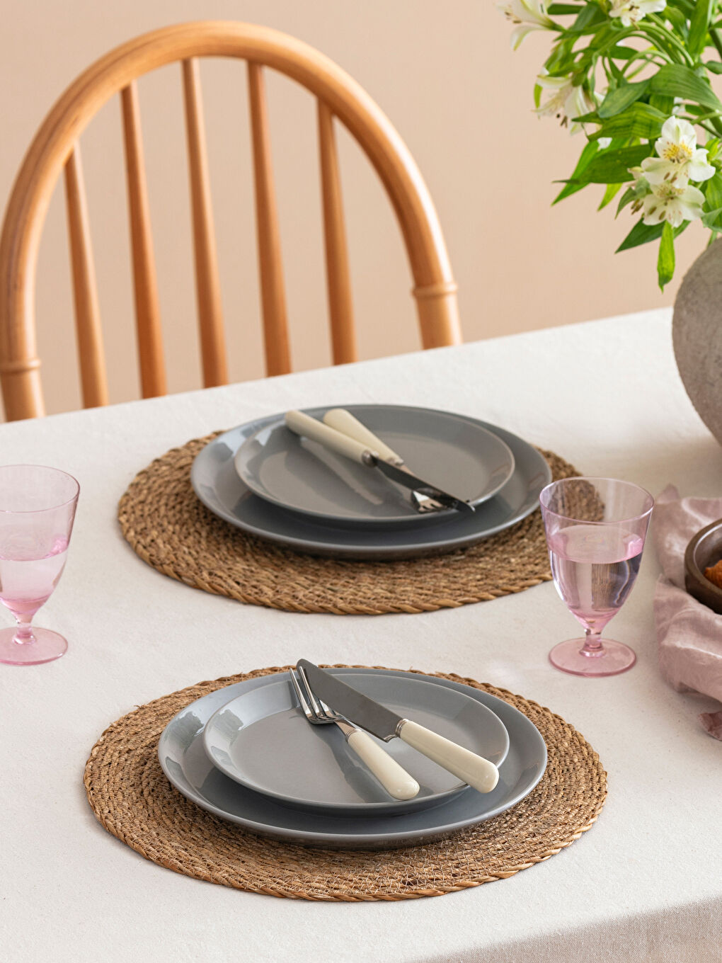 Kahverengi Hasır Amerikan Servis 2'li 35 cm-1