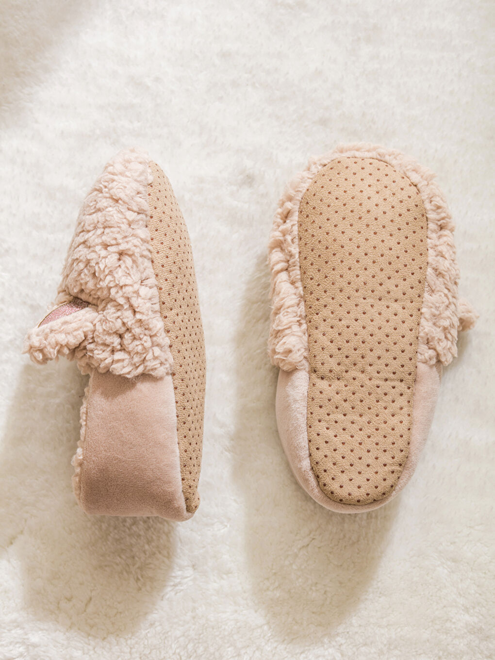 Papuci de Casă pentru Femei din Pluș cu Aplicații 3D-3