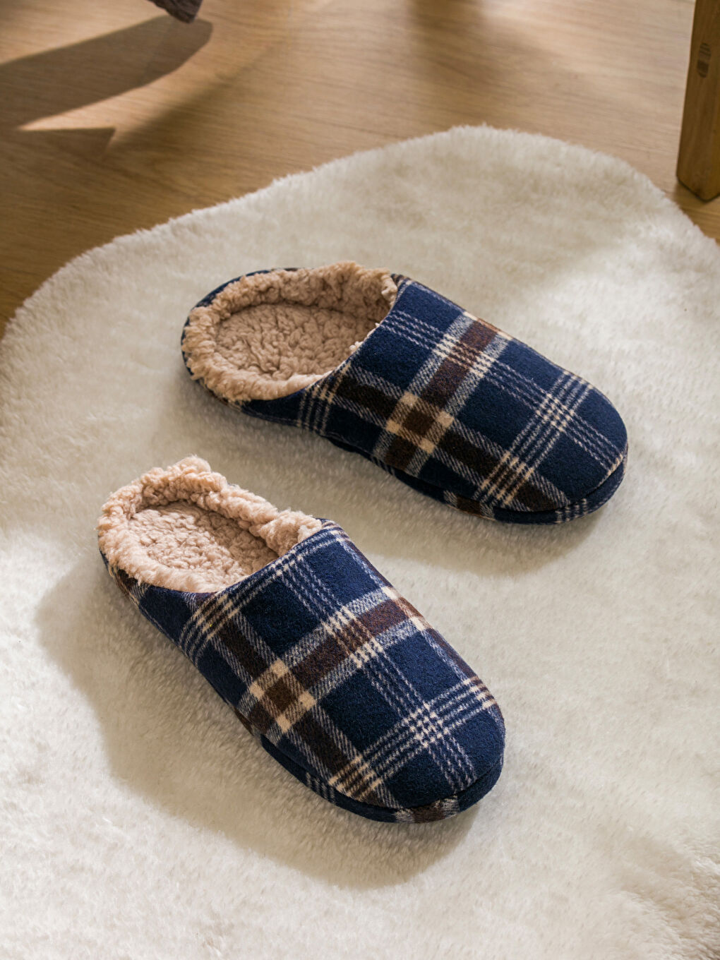 Тапочки мужские домашние в клетку-1