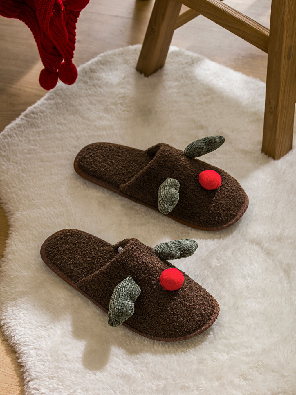 LC Waikiki Deer Embroidered Plush Women's Home Slippers -W4CA21Z8-V7S