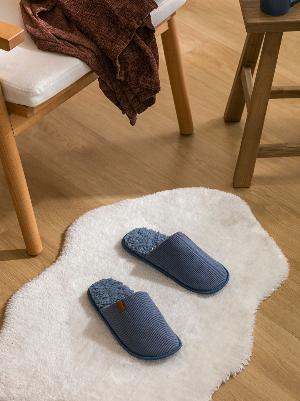 Papuci de Casă Vărgați Brodați pentru Bărbați