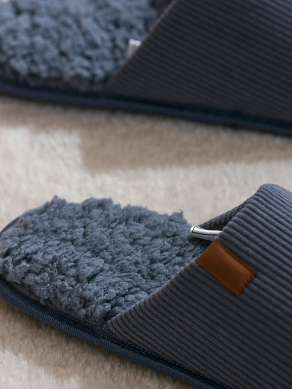 Papuci de Casă Vărgați Brodați pentru Bărbați-2