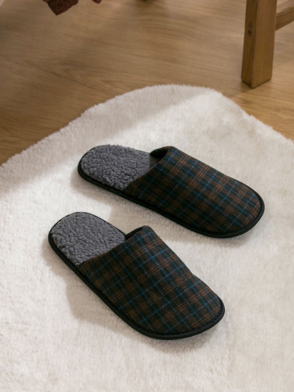 LCW STEPS Plaid Patterned Men's Home Slippers -W4CA27Z8-F9C