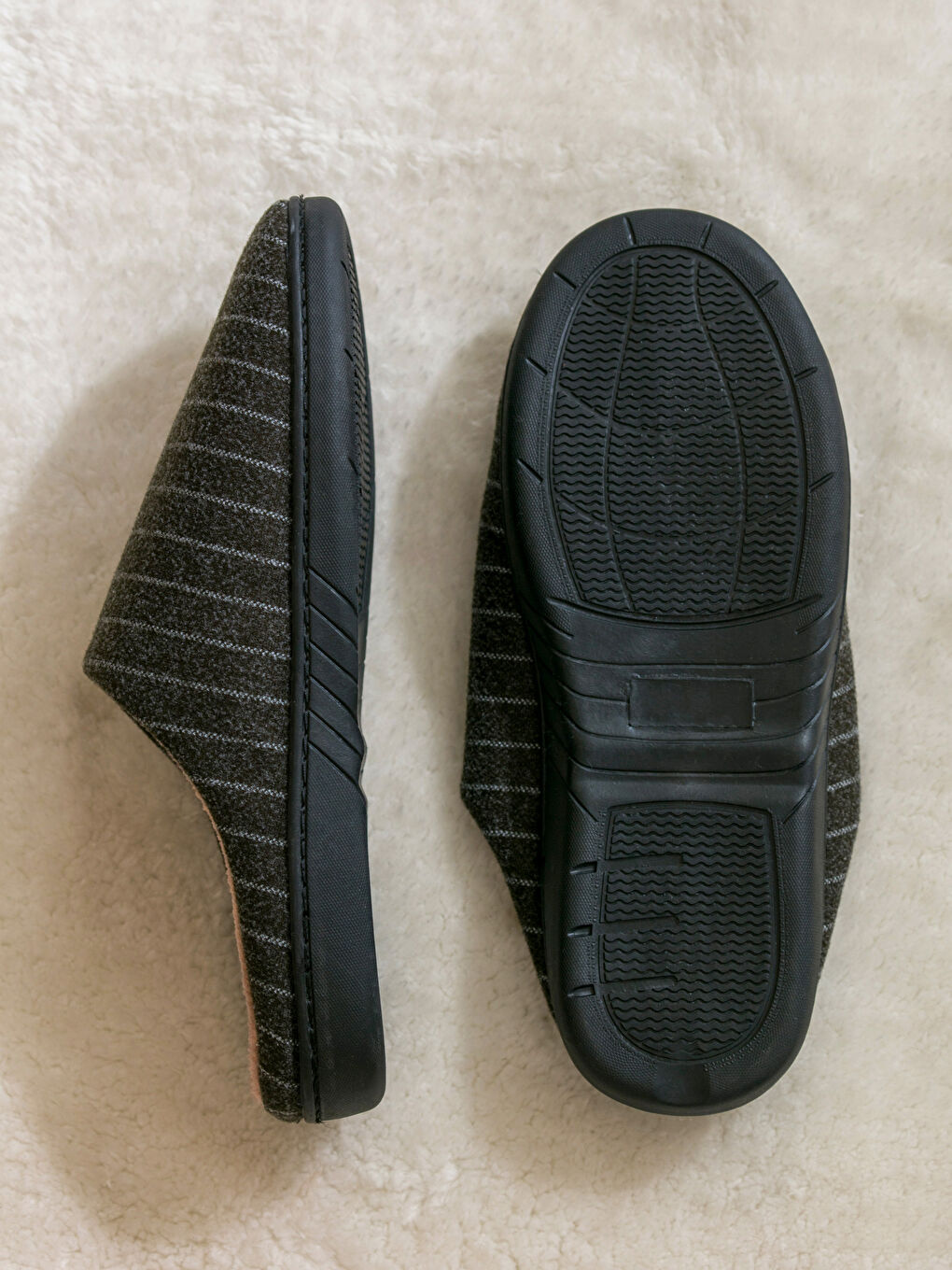 LCW STEPS Striped Embroidered Men's Home Slippers -W4CA31Z8-YEC