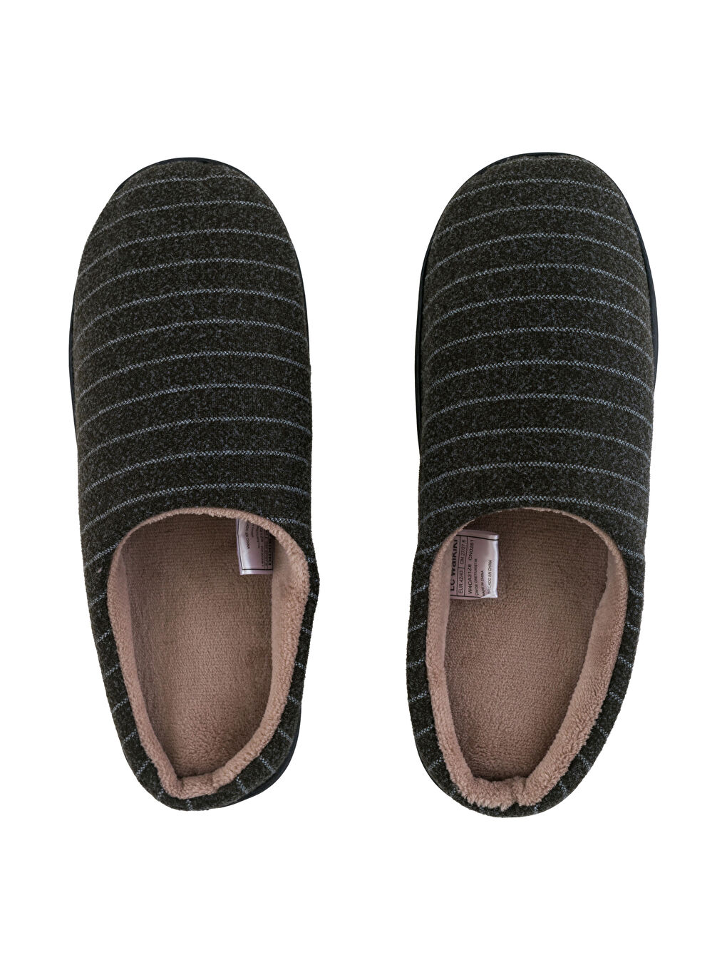 LCW STEPS Striped Embroidered Men's Home Slippers -W4CA31Z8-YEC