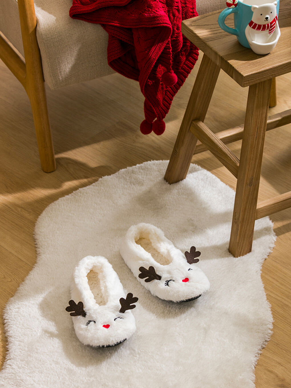 Deer Embroidered Women's Slipper Boots -W4CA45Z8-YJ3