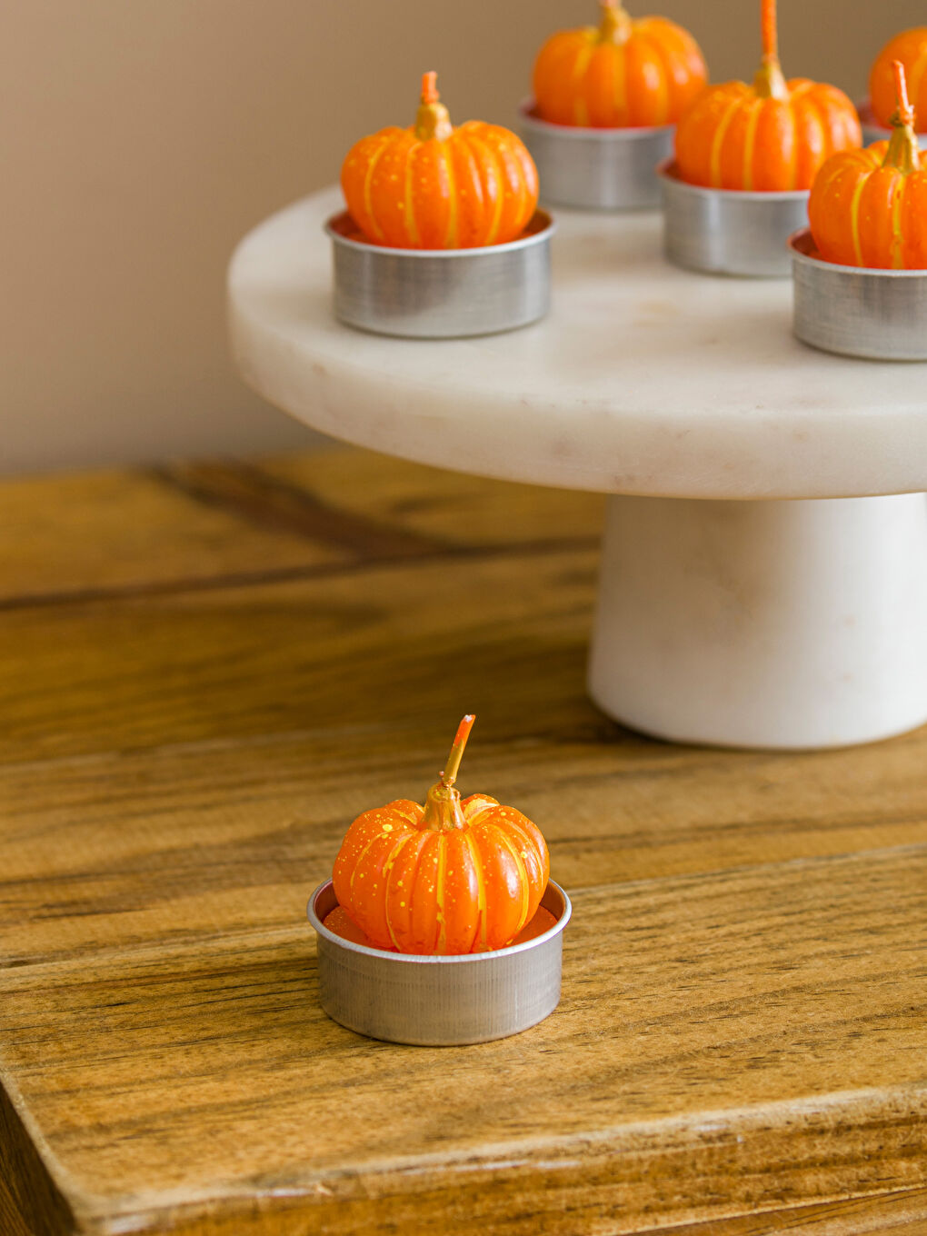 Kürbisförmiges Dekoratives Kerzenset im 6er-Pack-2