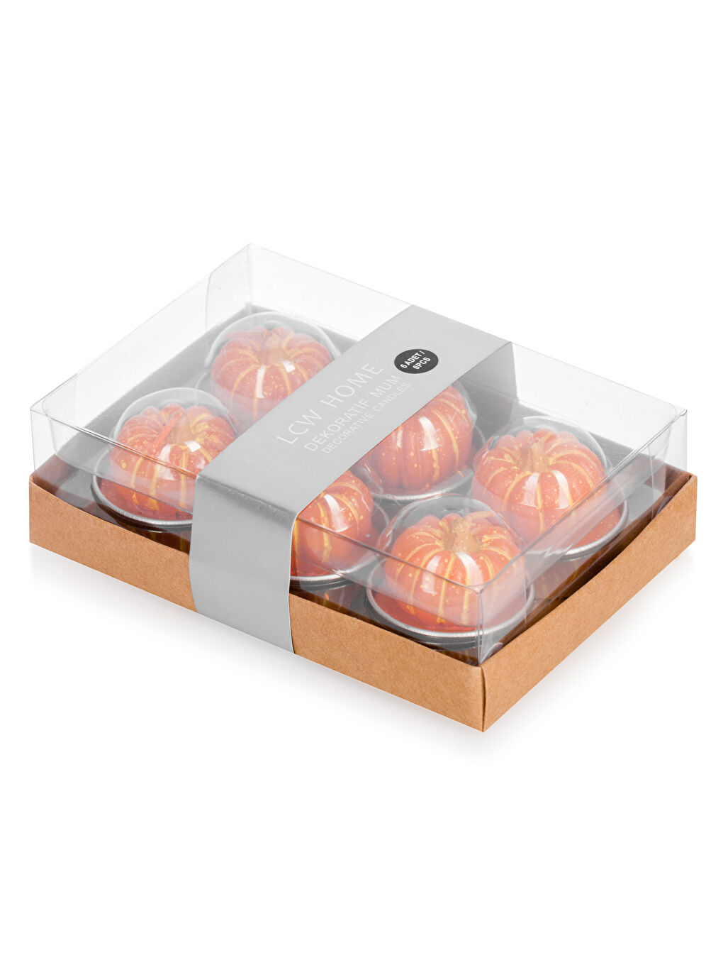 Kürbisförmiges Dekoratives Kerzenset im 6er-Pack-3