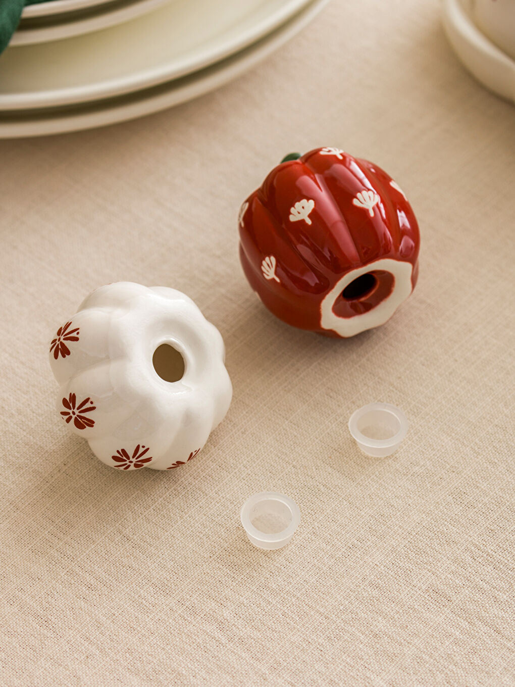 H12 Pumpkin Patterned Ceramic Salt and Pepper Mill-2