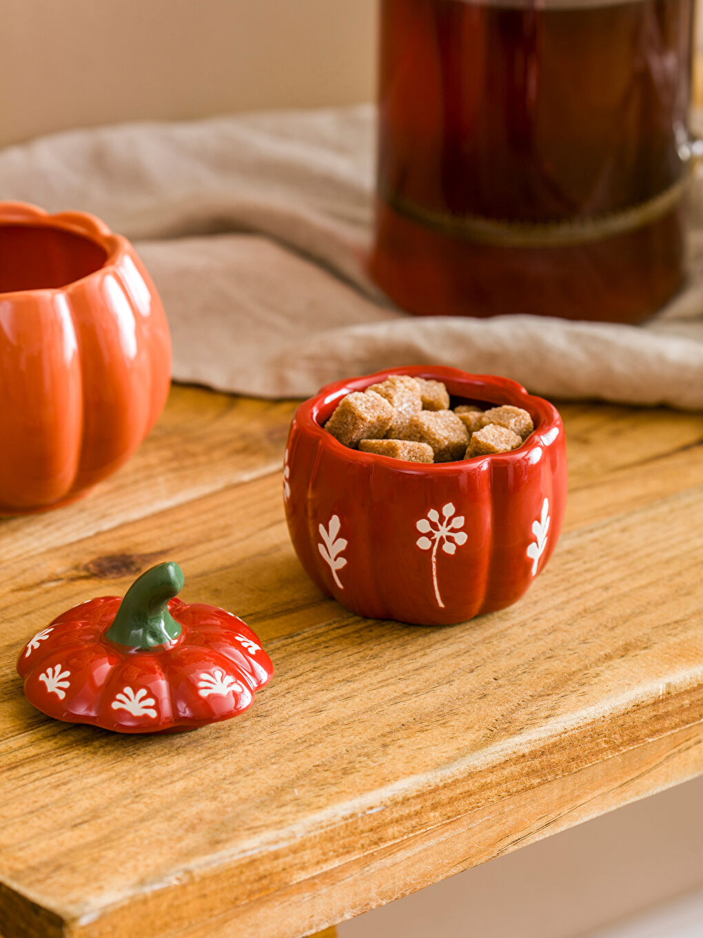 Bol de Zahăr Ceramic cu Model Dovleac 150 ml