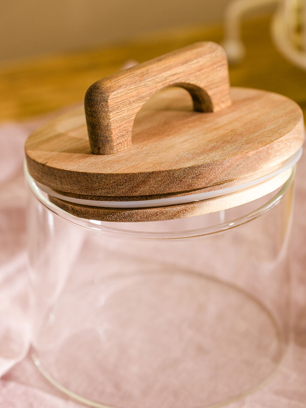 Wooden Lid Glass Storage Container 540 ml-2