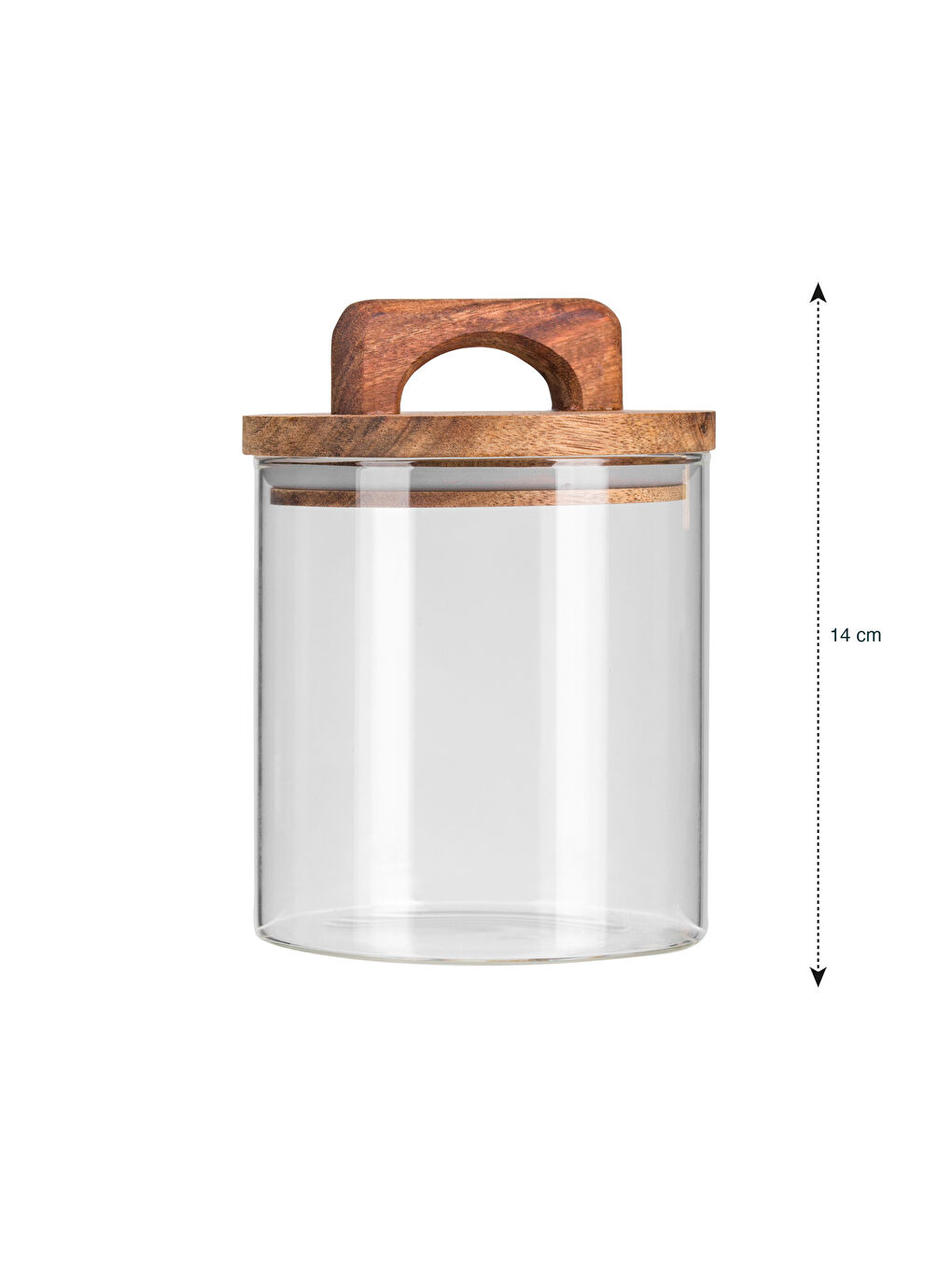 LCW HOME Wooden Lid Glass Storage Container 750 ml -W4CG26Z8-Q57