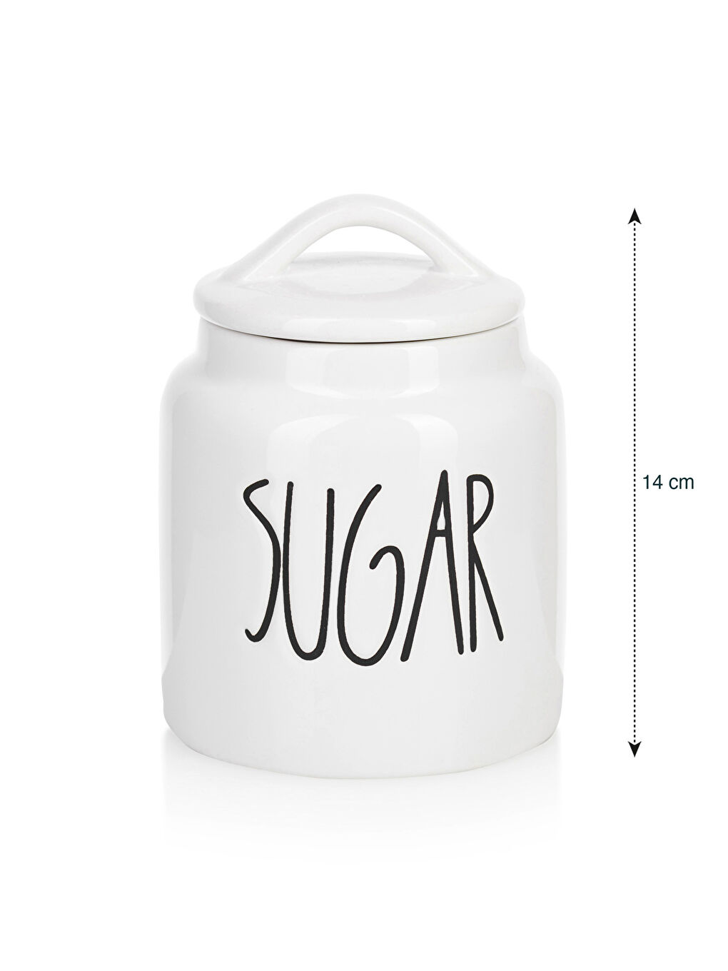 Ekru Baskılı Seramik Saklama Kabı-4