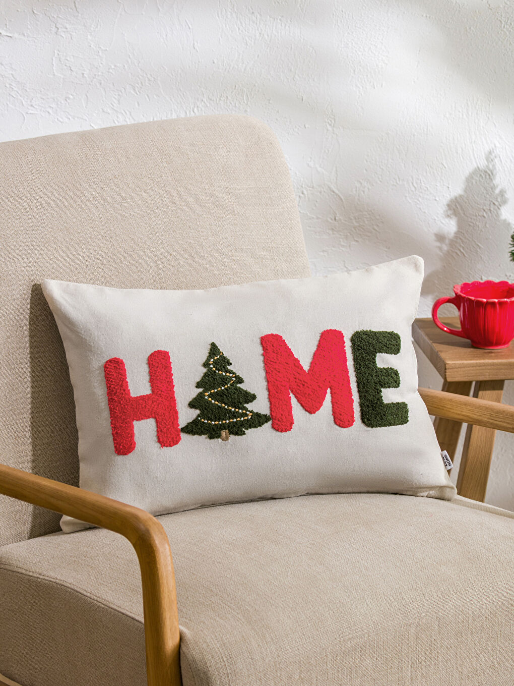 LCW HOME Christmas Themed Cushion Case 35x50 cm -W4CN61Z8-FES