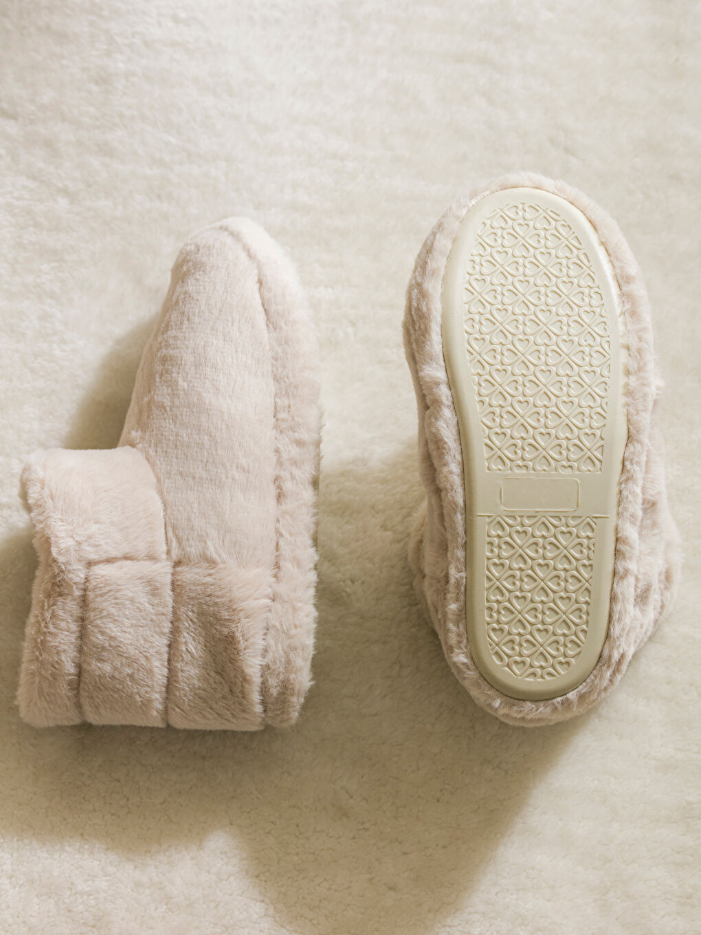 Bej Pelüş Kadın Ev Botu-2