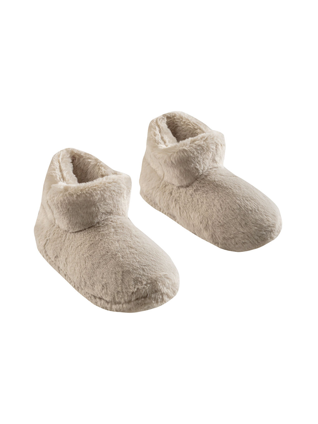 Bej Pelüş Kadın Ev Botu-5