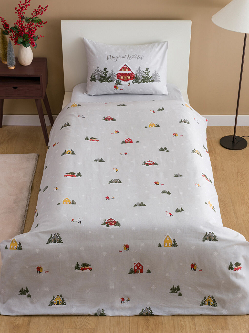 LCW HOME Neujahr-Themen Einzelbett-Bettbezug-Komplettset -W4DB12Z8-F9C