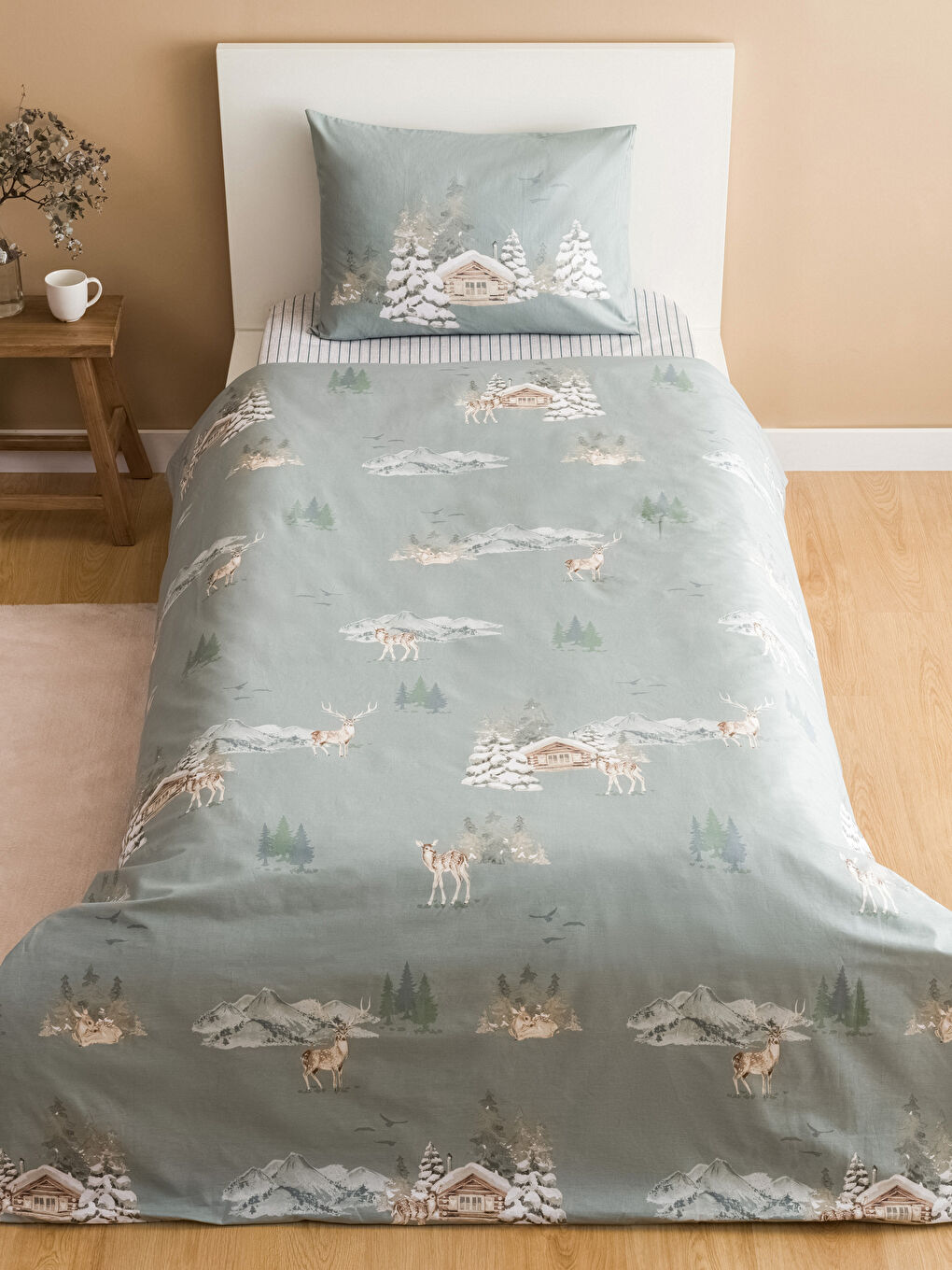 Karışık Pamuklu Baskılı Tek Kişilik Nevresim Takımı-1