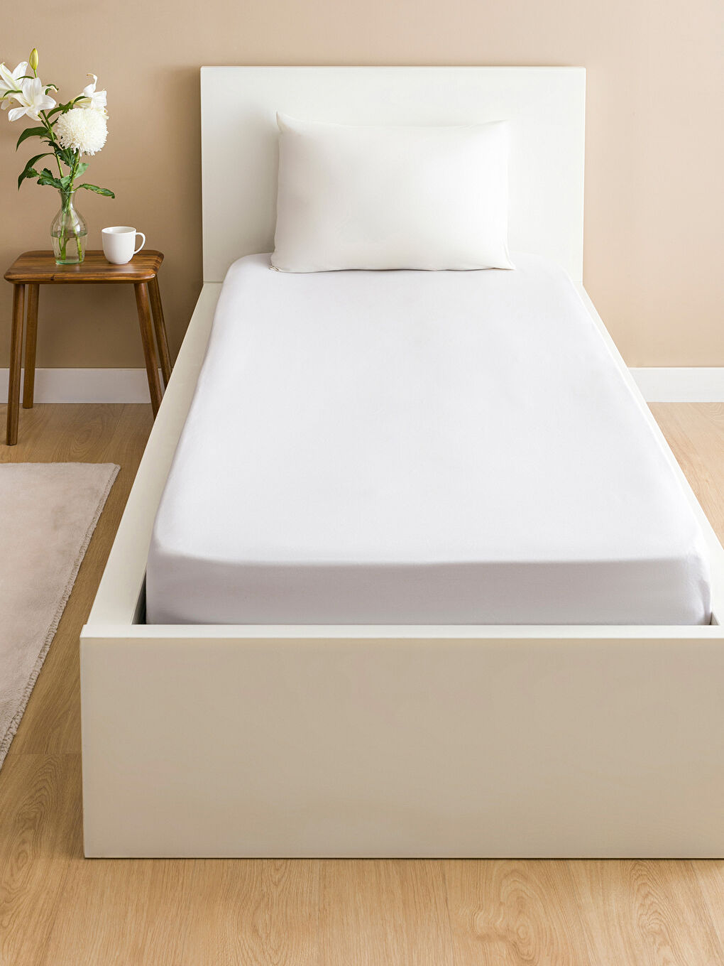 Gri Tek Kişilik Lastikli Dokuma Çarşaf 100x200x30 cm