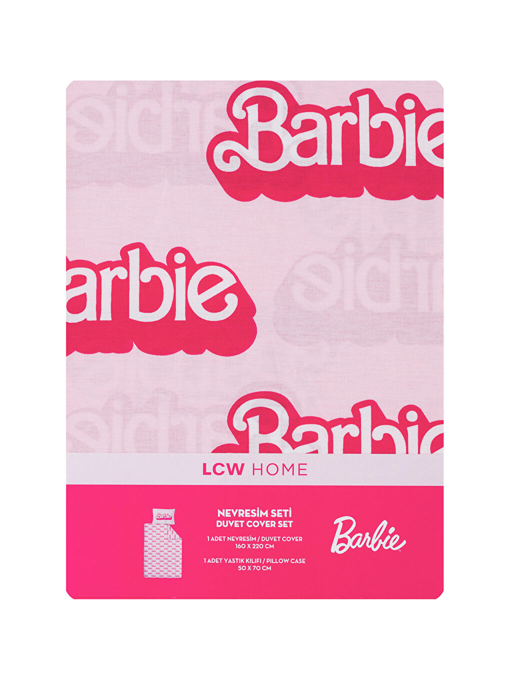 LCW HOME Pembe Baskılı Barbie Baskılı Tek Kişilik Nevresim Seti - 6