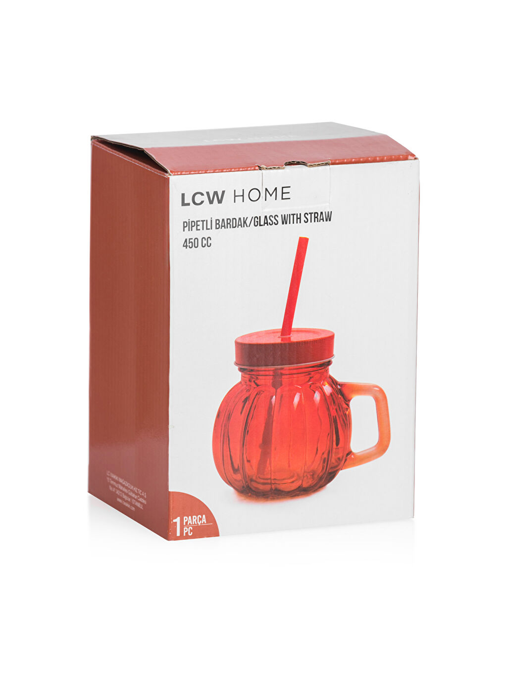 LCW HOME Turuncu Pipetli Cam Kupa 450 Ml - 3