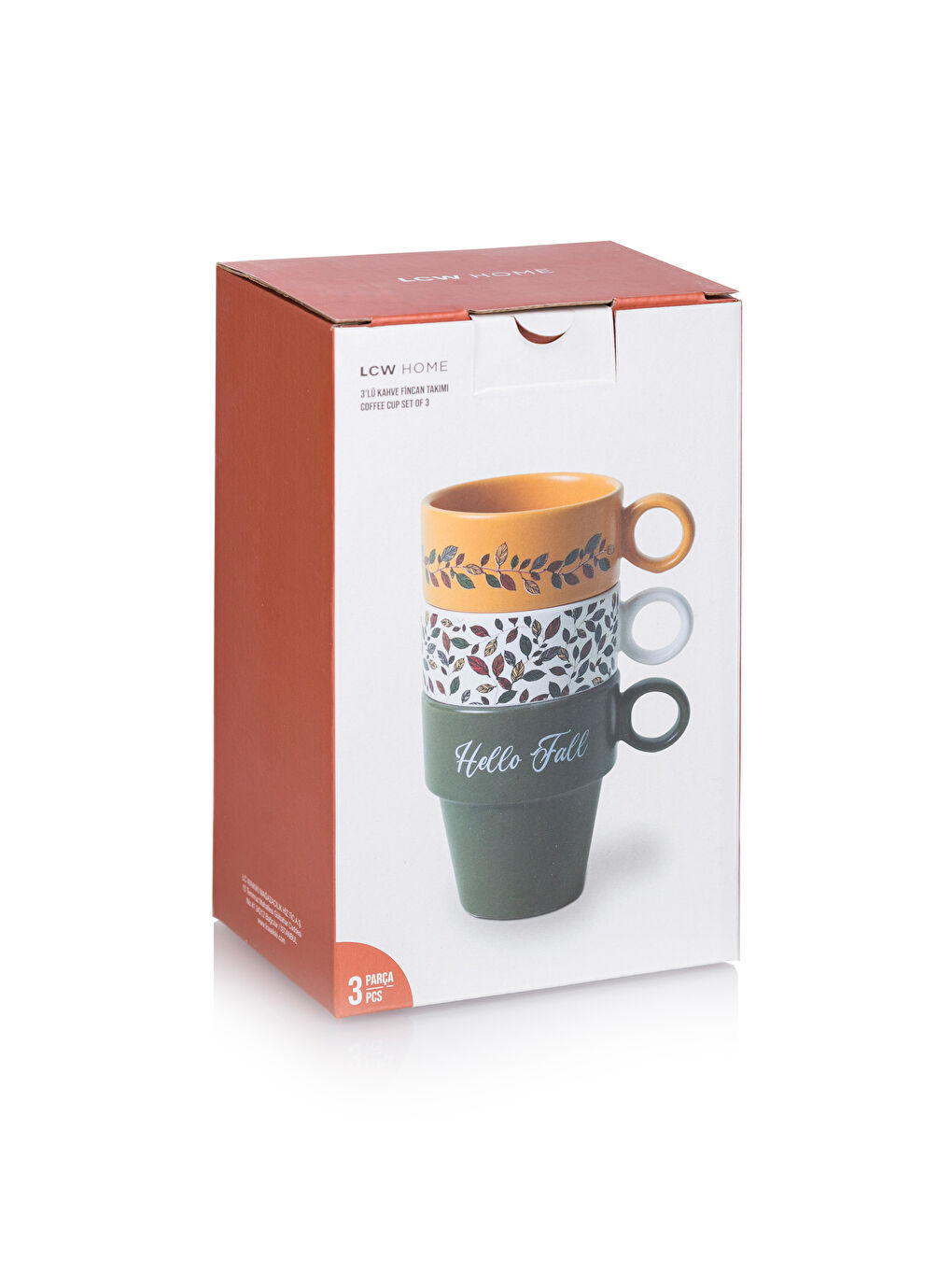 Printed Ceramic Mug Set 3-pack 280 ml -W4EM01Z8-F9C - LC Waikiki