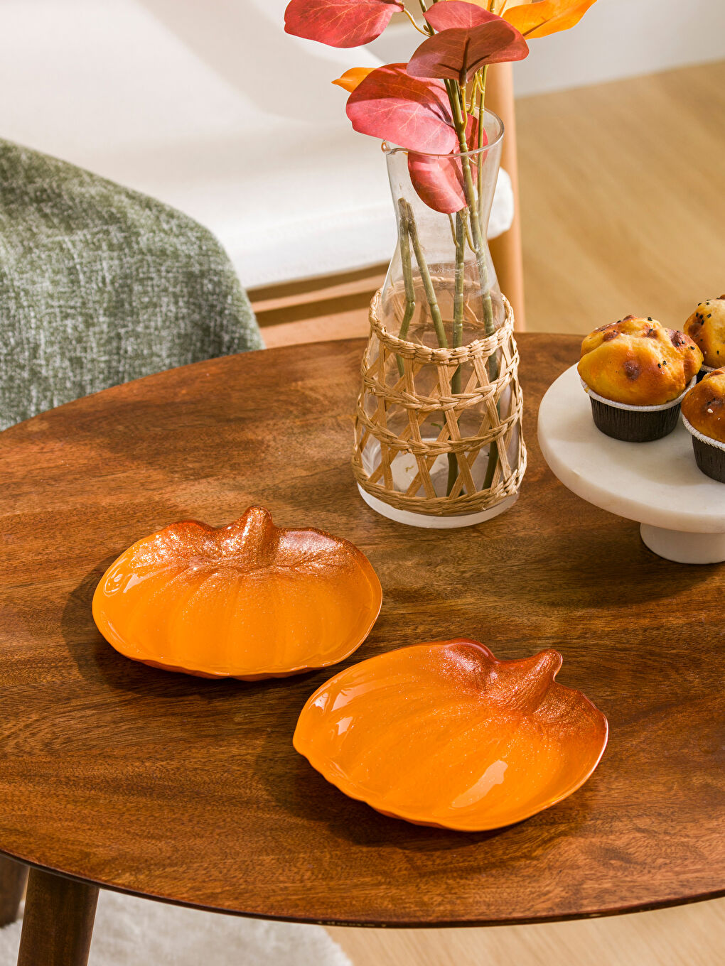 Комплект стъклени купи с форма на тиква, 2 опаковки