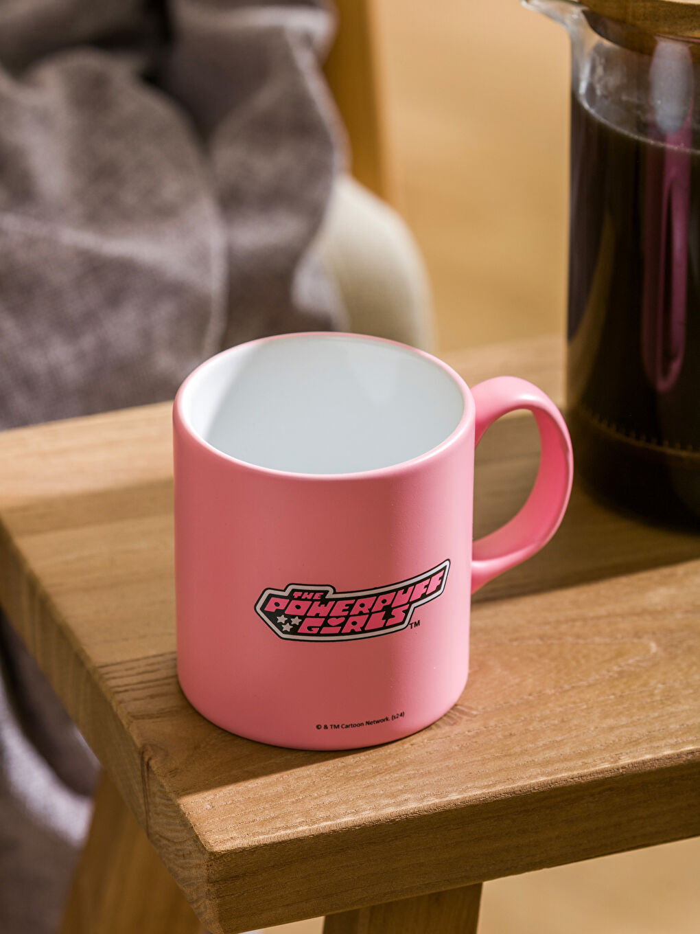 Pembe Powerpuff Girls Baskılı Seramik Kupa 320 ml-1