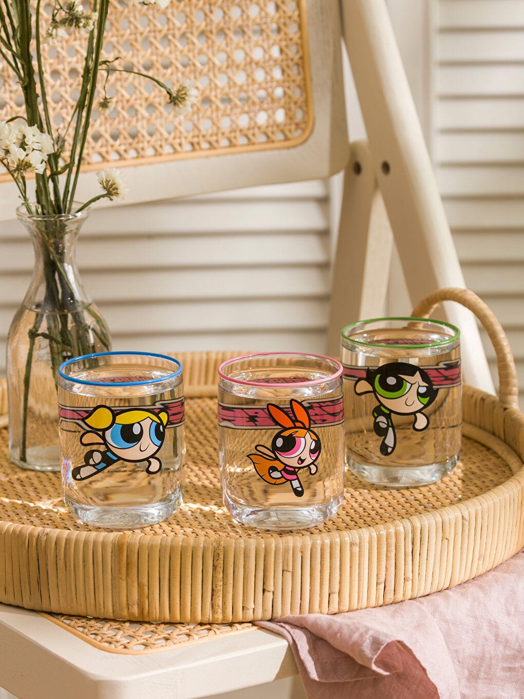 LCW HOME Karışık Baskılı Powerpuff Girls Baskılı Cam Bardak 3'lü 350 Ml