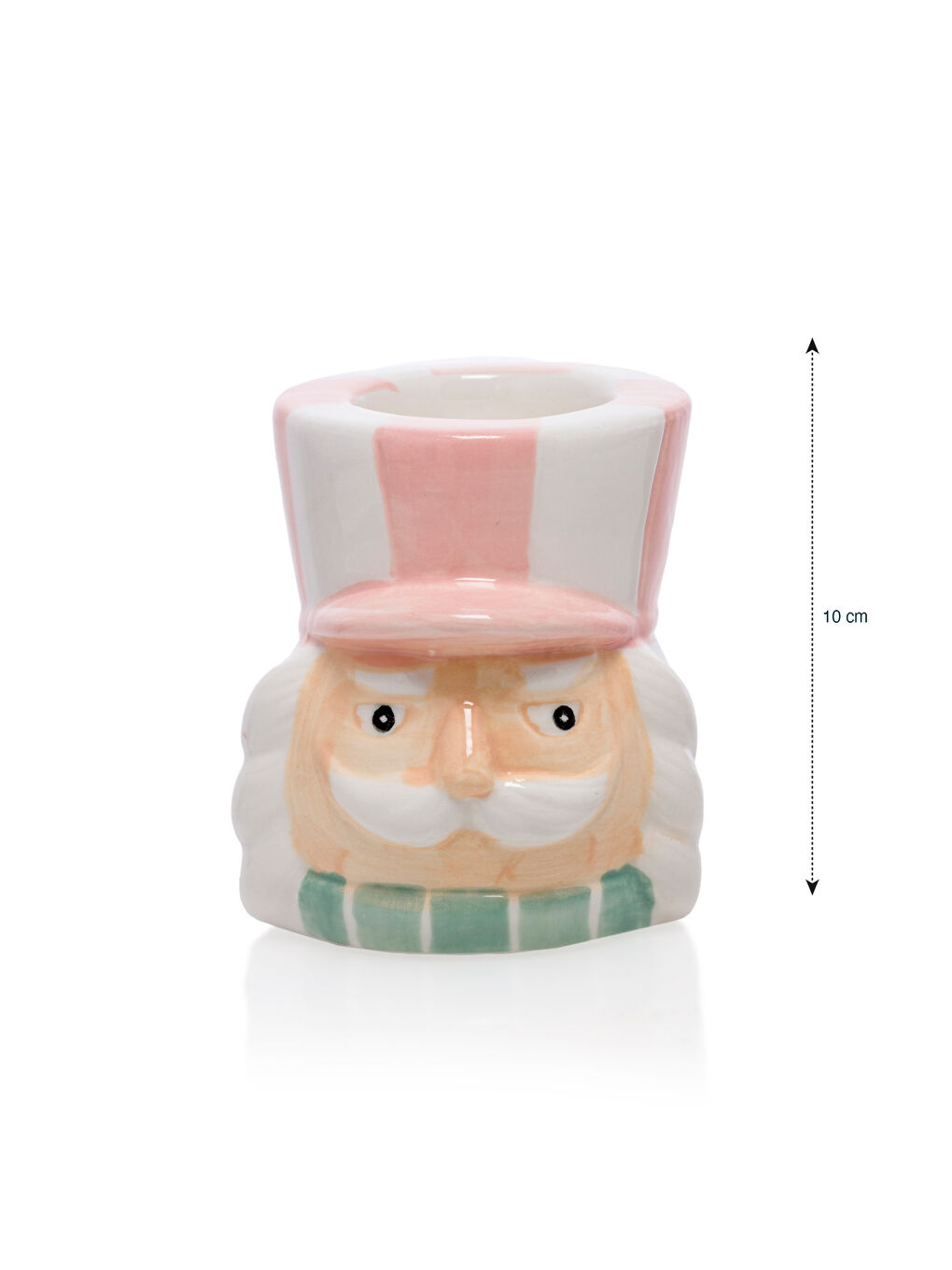 LCW HOME Açık Pembe Yılbaşı Temalı Seramik Mumluk 10 Cm - 4