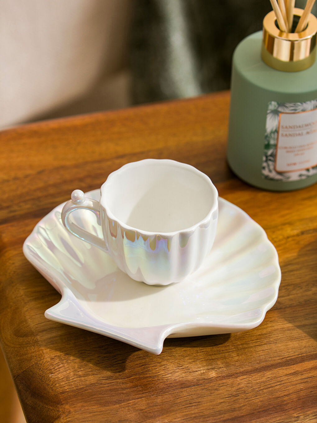 Oyster Figurine 2-Person Porcelain Coffee Cup Set -W4FR36Z8-J5E