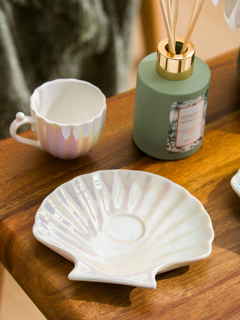 Oyster Figurine 2-Person Porcelain Coffee Cup Set -W4FR36Z8-J5E