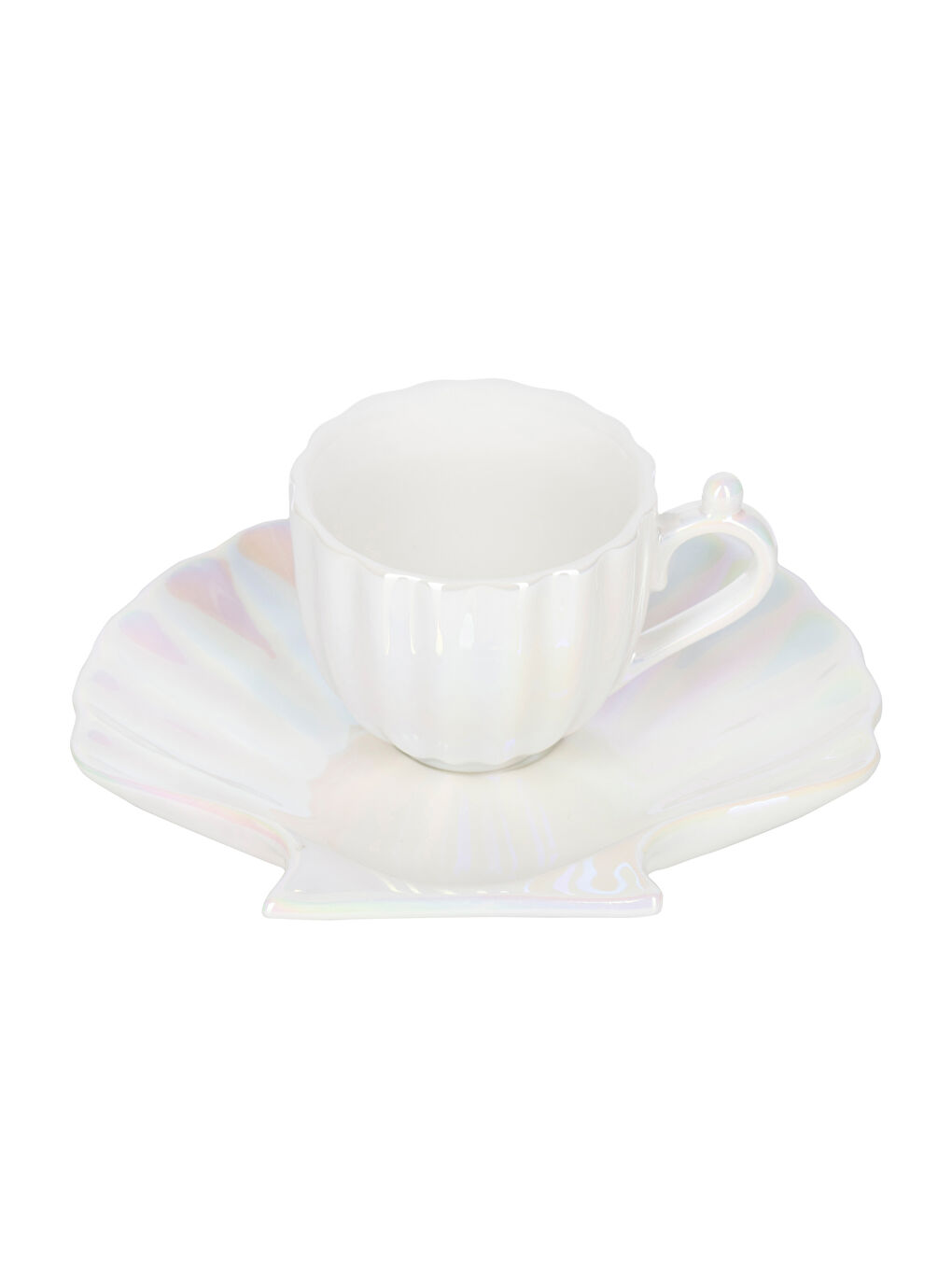 Oyster Figurine 2-Person Porcelain Coffee Cup Set -W4FR36Z8-J5E