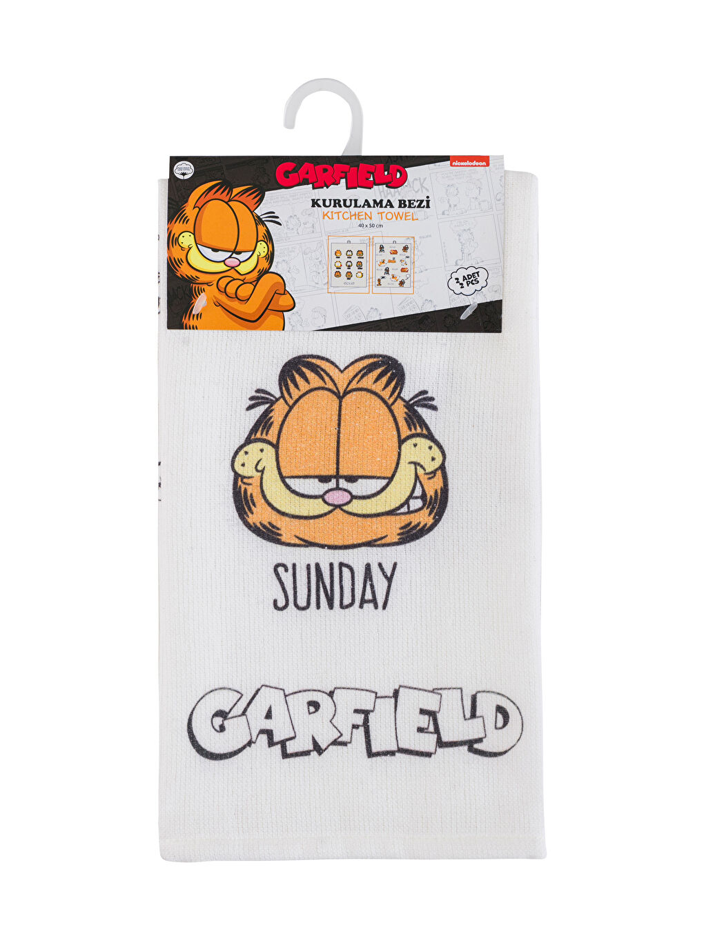 LCW HOME Karışık Baskılı Garfield Baskılı Kurulama Bezi 2'li 40x50 Cm - 4