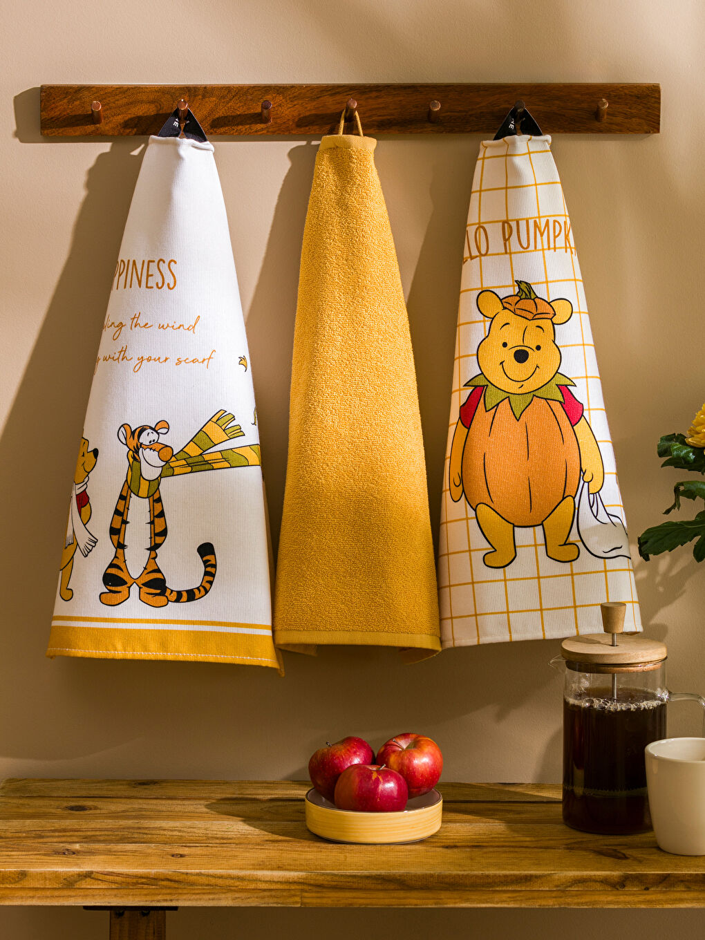 LCW HOME Karışık Baskılı Winnie the Pooh Baskılı Kurulama Bezi 3'lü