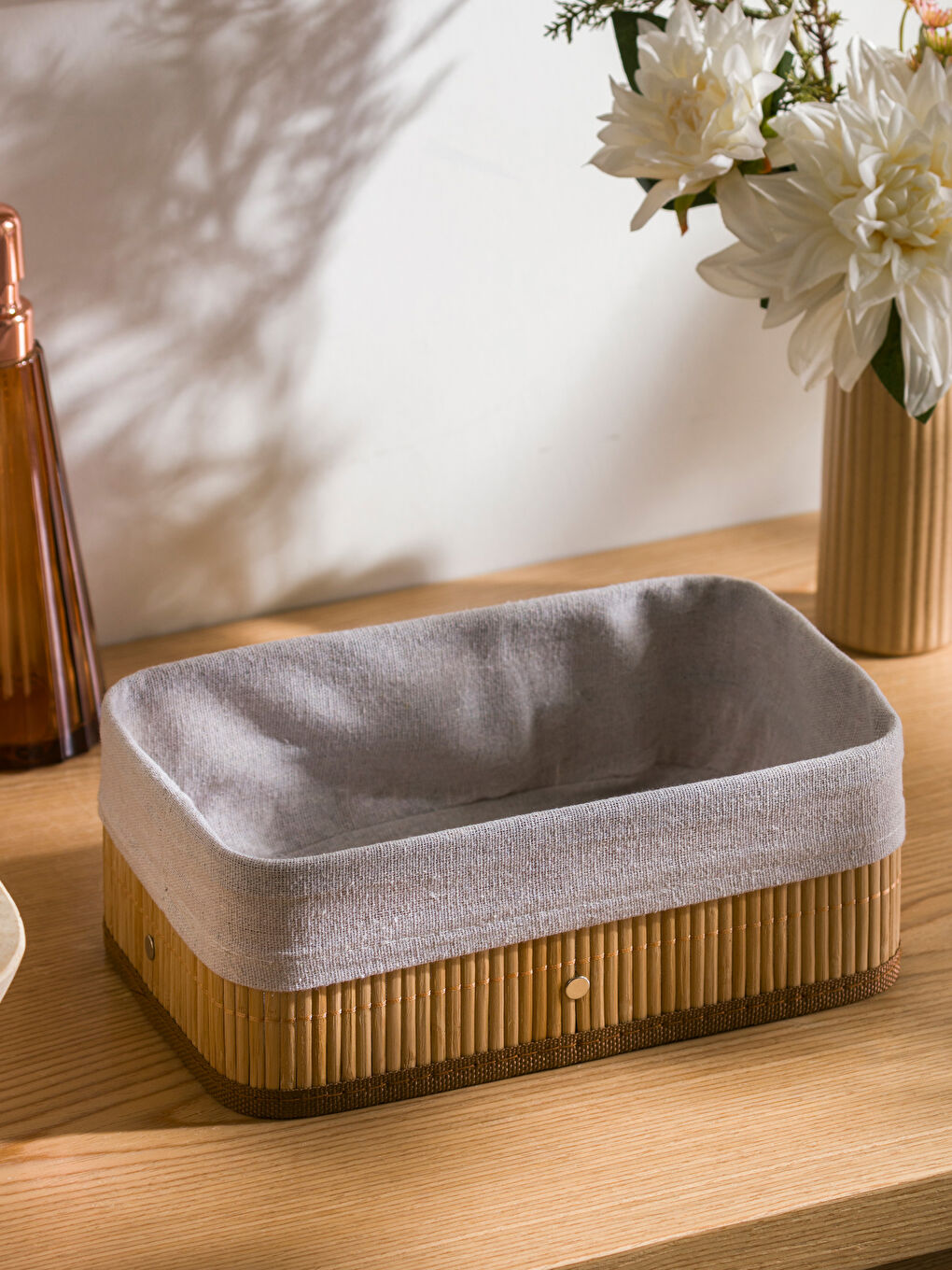 Katlanabilir Bambu Sepet 26x16x10 cm-1