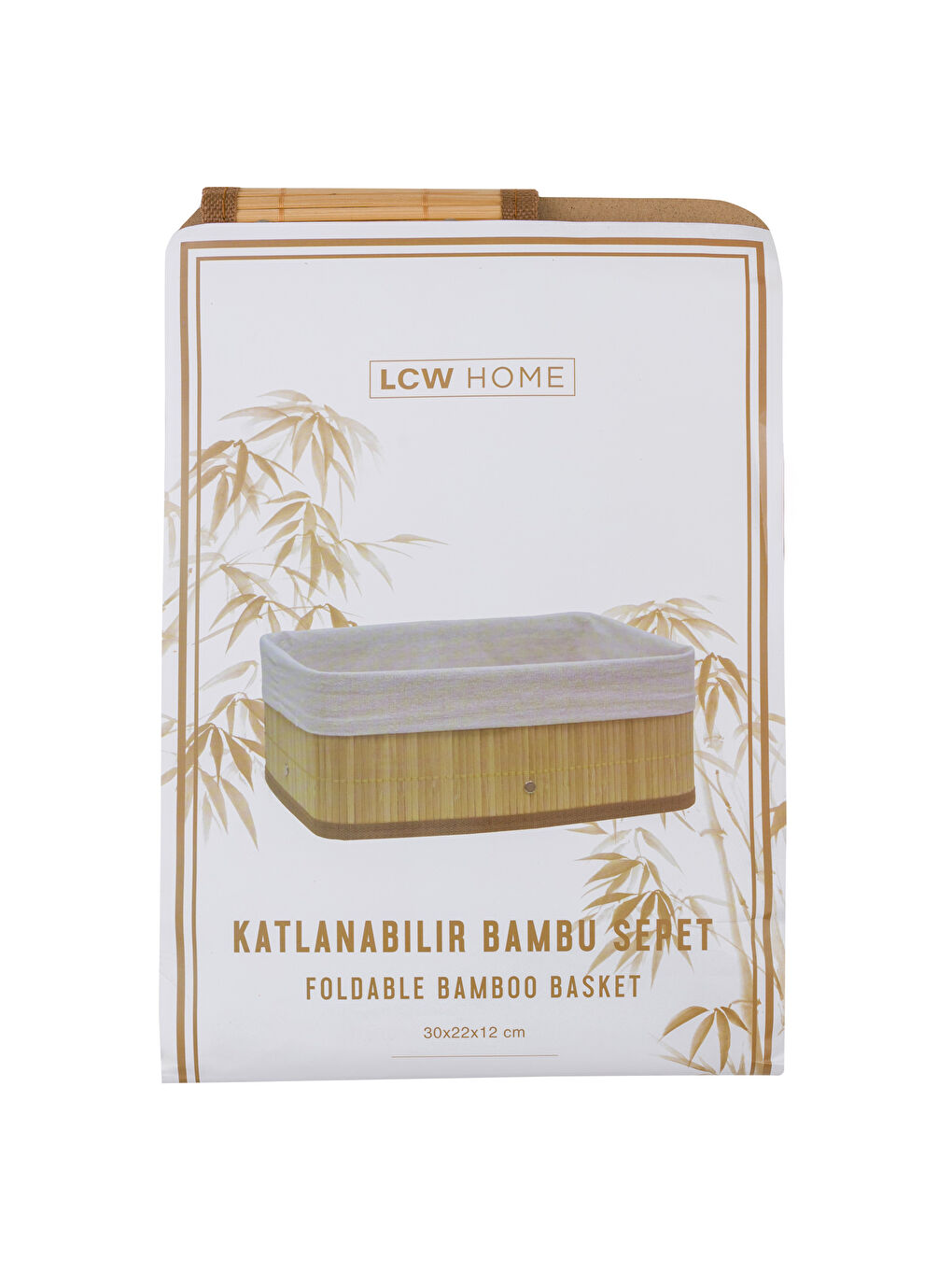 Сгъваема бамбукова кошница 30x22x12 см-3
